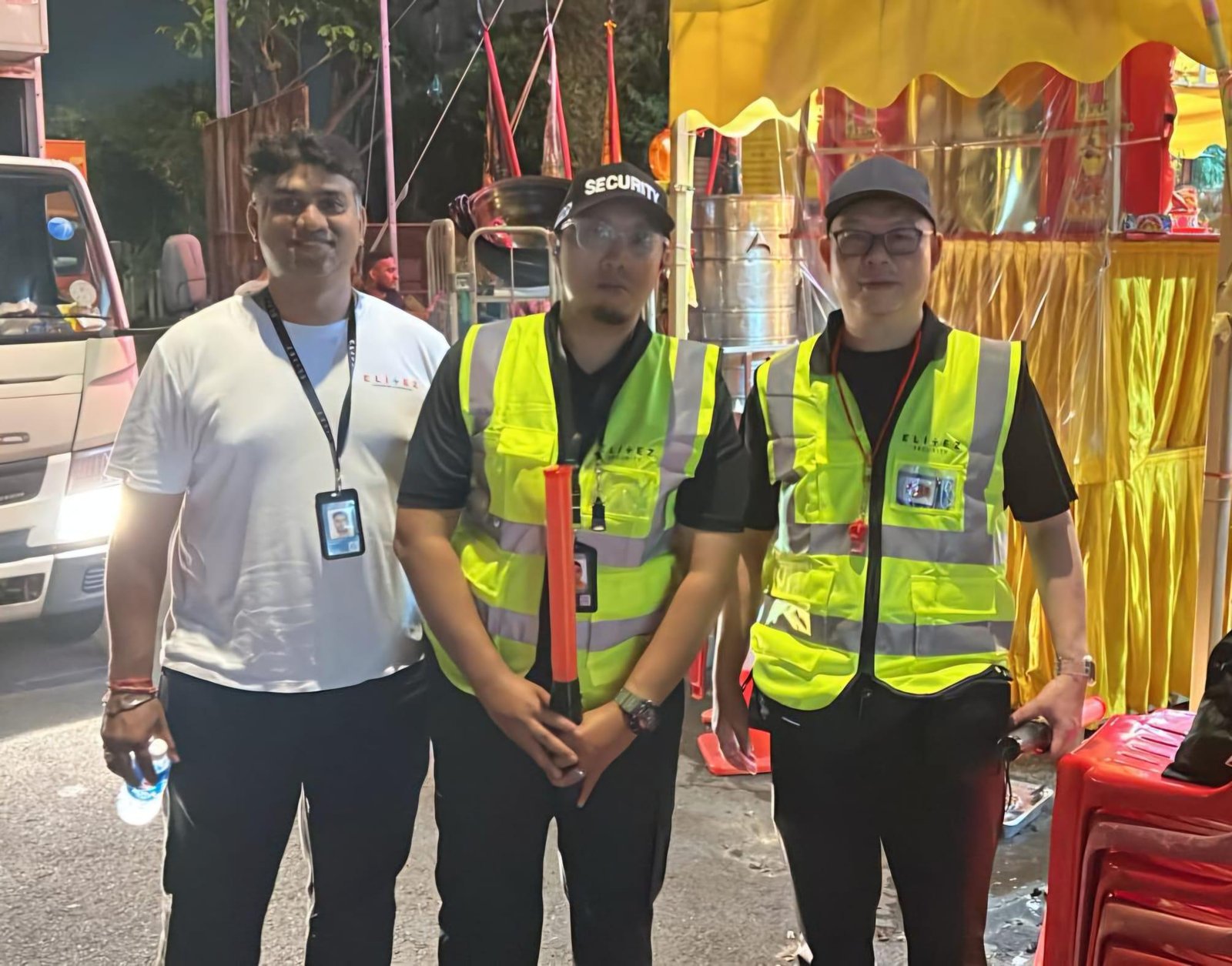 Large scale event security deployment at night